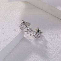 Nordic Style Novelty Romantic Copper Geometric Rings Anniversary Wedding Date Zircon main image 2