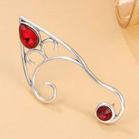 Mode Rétro Contour Oreille Pendaison Unique Rouge Gem Non-piercing Alliage Clip Oreille main image 4