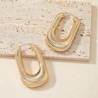 Solid Color Popular Metal Texture Large Irregular Earrings main image 5