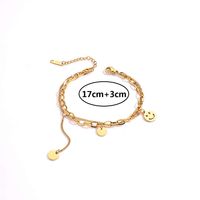 Fashion Creative Hollow Smiley Face Double Layer Plating 18k Golden Copper Bracelet main image 4