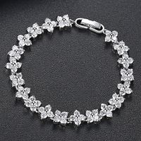 Jinse Xueying Fleur Aaa Zircon Bracelet Aaa Transparent Zircon Cristal Diamant Bracelet Usine En Gros sku image 3