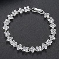 Jinse Xueying Fleur Aaa Zircon Bracelet Aaa Transparent Zircon Cristal Diamant Bracelet Usine En Gros sku image 4