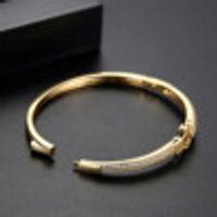 Jinse Zielstrebig Armband Kupfer Eingelegtes Aaa-zirkon Europäisches Und Amerikanisches Herzförmiges Damen-einfaches Rundes Armband Geschenk sku image 2