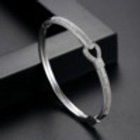 Jinse Zielstrebig Armband Kupfer Eingelegtes Aaa-zirkon Europäisches Und Amerikanisches Herzförmiges Damen-einfaches Rundes Armband Geschenk sku image 3
