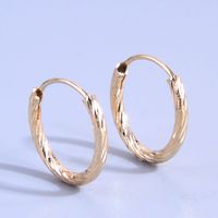 Fashion Simple Copper Batch Flower Personalized Circle Earrings main image 1