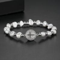 Jin Sehu Perlen Armband Mode Koreanische Version Des Runden Kreuz Perlen Armband Größe Verstellbares Armband Geschenk Weiblich sku image 4