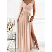Summer Sleeveless Lace Backless Slit Women's Clothing Solid Color Dress main image 6