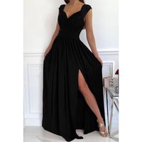 Summer Sleeveless Lace Backless Slit Women's Clothing Solid Color Dress main image 7