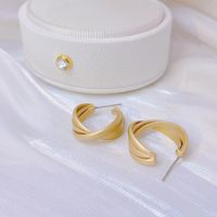 1 Set Ins Style C Shape Plating Alloy No Inlaid Earrings main image 4