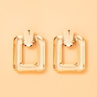 New Fashion Simple Geometric Square Hollow Alloy Earrings main image 3