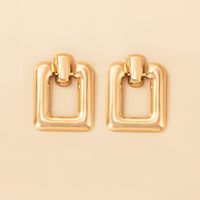 New Fashion Simple Geometric Square Hollow Alloy Earrings sku image 1