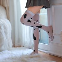 Cow Pattern Print Long Tube Over The Knee Stockings main image 4