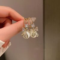Korean Style Alloy Water Droplets Earrings Daily Inlaid Zircon Zircon Drop Earrings As Picture main image 6