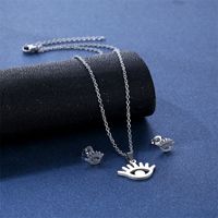 Women's Simple Style Devil's Eye Eye Stainless Steel Titanium Steel Pendant Necklace Jewelry Sets main image 4
