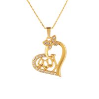 Fashion Simple Heart-shaped Pendant Women's Copper Necklace sku image 1