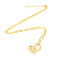 Fashion Simple Heart-shaped Pendant Women's Copper Necklace main image 3