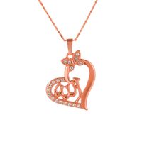 Fashion Simple Heart-shaped Pendant Women's Copper Necklace sku image 3