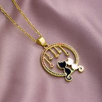 Wholesale Animal 304 Stainless Steel Copper 18K Gold Plated Zircon Necklace main image 5