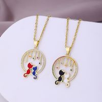 Wholesale Animal 304 Stainless Steel Copper 18K Gold Plated Zircon Necklace main image 4