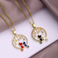 Wholesale Animal 304 Stainless Steel Copper 18K Gold Plated Zircon Necklace main image 1