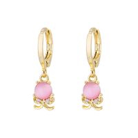 Fashion Cute Fish And Shrimp Eardrop Inlaid Zircon Geometric Copper Earrings sku image 4