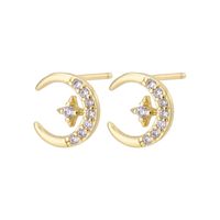 New Fashion Simple Animal Star Copper Inlaid Zircon Ear Stud Earrings sku image 1