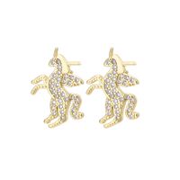 New Fashion Simple Animal Star Copper Inlaid Zircon Ear Stud Earrings sku image 2