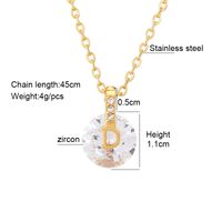 Fashion Simple Inlaid Zircon Letter D Stainless Steel Necklace main image 2