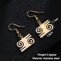 Fashion New Geometric Pendant Hollowed-out Stainless Steel Earrings sku image 7