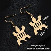 Fashion New Geometric Pendant Hollowed-out Stainless Steel Earrings sku image 10
