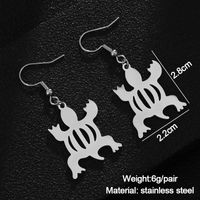 Fashion New Geometric Pendant Hollowed-out Stainless Steel Earrings sku image 5