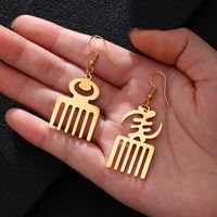 Fashion New Geometric Pendant Hollowed-out Stainless Steel Earrings main image 6