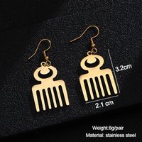 Fashion New Geometric Pendant Hollowed-out Stainless Steel Earrings sku image 6