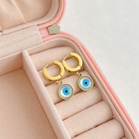 New Fashion Creative Devil Eye Stainless Steel Earrings sku image 2