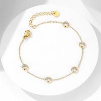 304 Stainless Steel Zircon 16K Gold Plated White Gold Plated Gold Plated main image 1