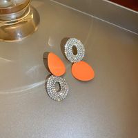 Mode Neue Stil Intarsien Diamant Twisted Runde Anhänger Ohrringe sku image 1