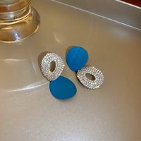 Mode Neue Stil Intarsien Diamant Twisted Runde Anhänger Ohrringe sku image 2