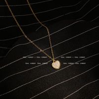 Fashion Heart-shaped Pendant Fritillary Titanium Steel Necklace Female main image 1