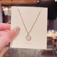 Fashion Heart-shaped Pendant Fritillary Titanium Steel Necklace Female main image 5