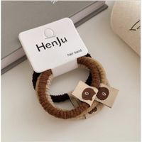 Autumn And Winter Thick Hair Rope Bear Pattern Hair Accessories sku image 4