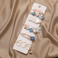 Fashion Barrettes Set Simple Inlay Rhinestone Pearl Hair Accessories sku image 16