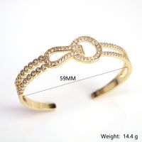 New Style Geometric Hollow Heart Copper Gold Plated Inlaid Zirconium Bracelet main image 4