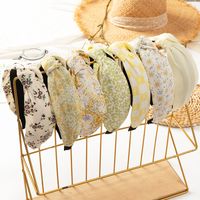 New Style Wide Edge Striped Plaid Color Floral Hair Accessories Headband main image 1