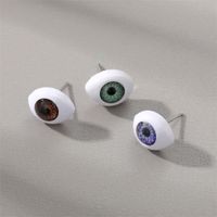 Fashion New Style Colorful Simulation Silicone Eye Beads Stud Earrings main image 4