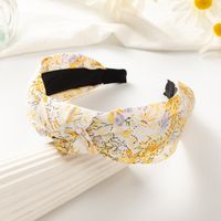 New Style Wide Edge Striped Plaid Color Floral Hair Accessories Headband main image 6