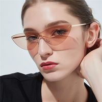 Sunglasses Cat Eye Retro Glasses Anti-uv Transparent Pink Mirror Wholesale Nihaojewelry sku image 1