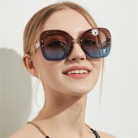 Fashion Simple New  Large Frame Transparent Glitter Sunglasses  Popular New Glasses Nihaojewelry Wholesale sku image 1