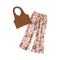 Girls' Exposed Back Top Printed Pants Two-piece Set sku image 3