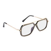 Fashion Wide Frame Metal Sunglasses Wholesale sku image 22