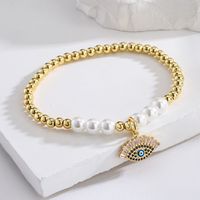 New Style Copper 18k Gold Plated Micro Inlaid Zircon Devil's Eye Bracelet main image 3